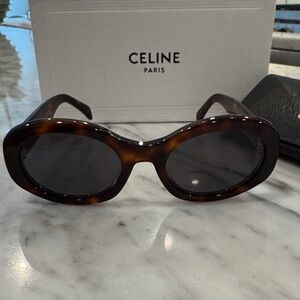 Celine Brown Oval Sunglasses